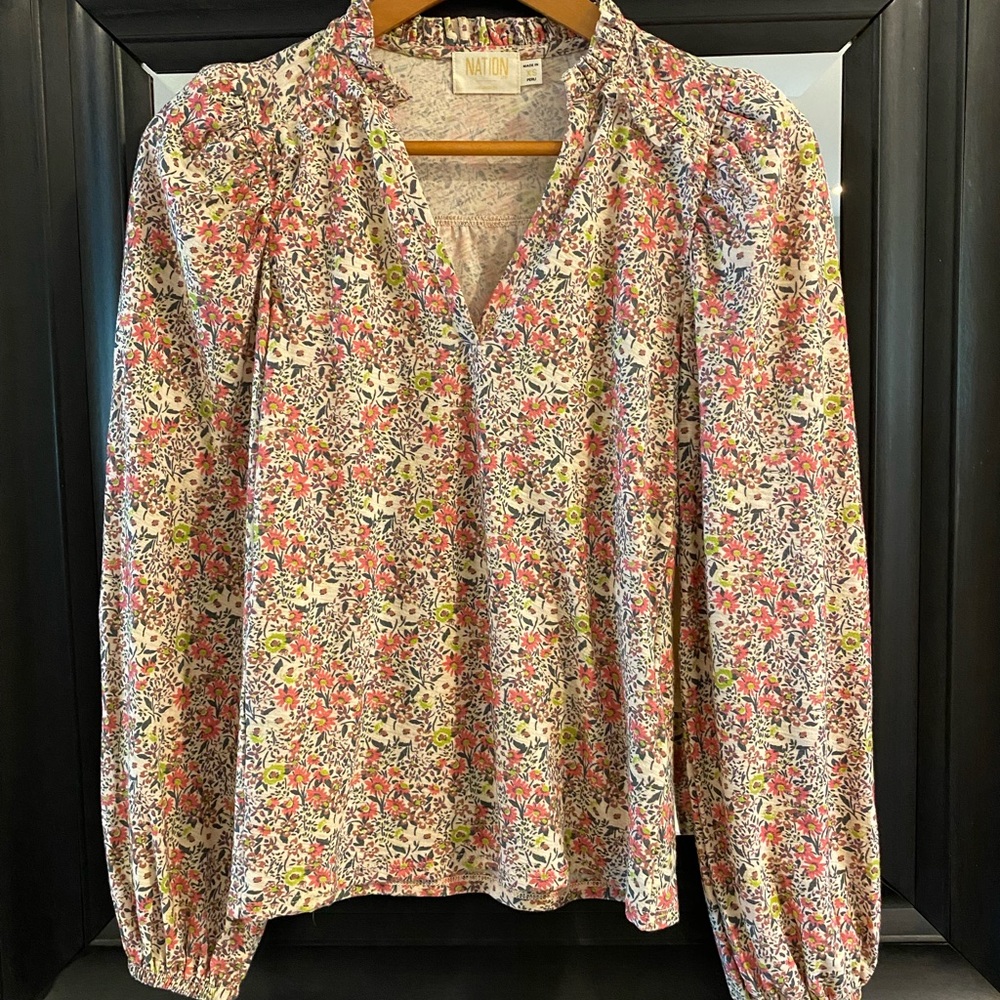 NWT Nation Ltd Claudine Long Sleeve in Superbloom XS